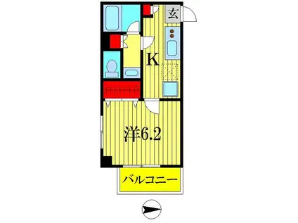 サクシード金町(1K/4階)の間取り写真