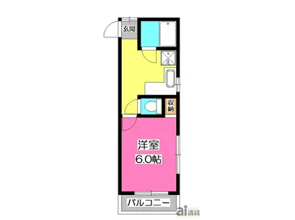 ROSEA(1K/1階)の間取り写真