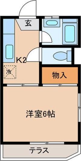 サン大将ヶ根(1K/1階)の間取り写真