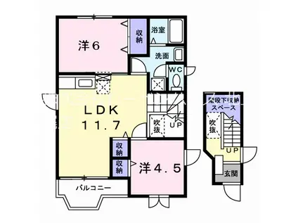 キャラバンサライ壱番館(2LDK/2階)の間取り写真