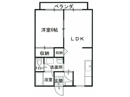 アミスター吉岡1号地(1LDK/2階)の間取り写真
