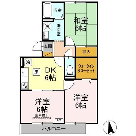 ジュネススズキ(3DK/1階)の間取り写真