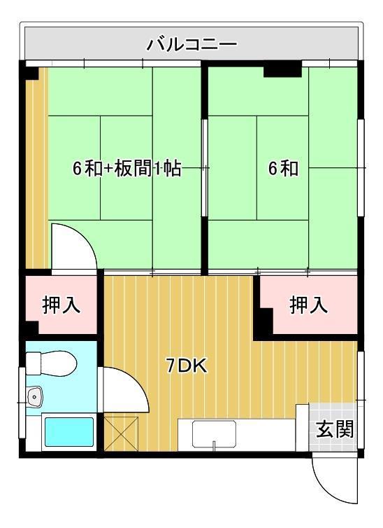 幸コーポ(2DK/2階)の間取り写真
