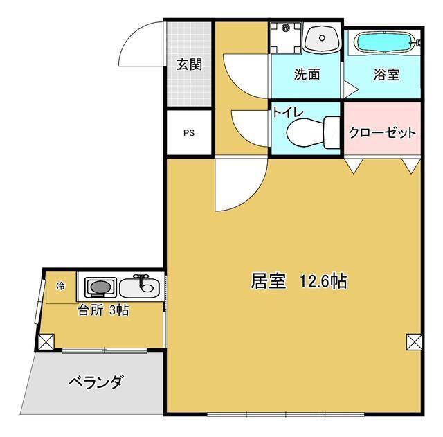 ショージタナカハイツ(1K/2階)の間取り写真