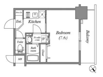 エスリード大阪城アクシス(1K/4階)の間取り写真