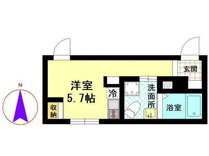 ブライトツー(ワンルーム/4階)の間取り写真