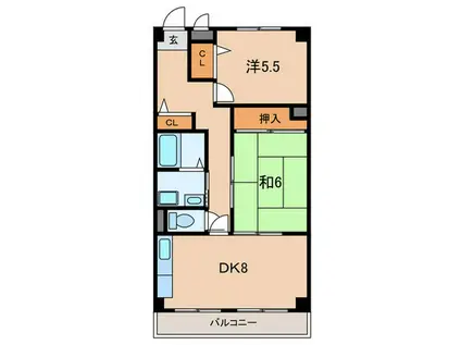 マ二-フィーコ&アルファ(2DK/3階)の間取り写真