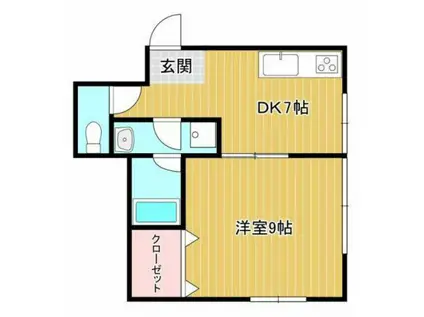 サニーテラス松川(1DK/5階)の間取り写真