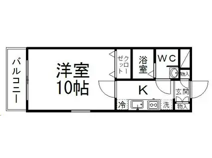 アクアコート(1K/1階)の間取り写真