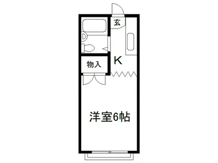 コーポオザワ(1K/1階)の間取り写真