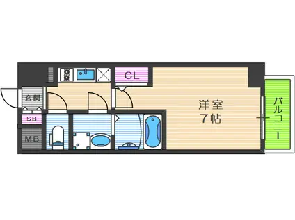 エスリード大阪梅田ウエスト(1K/4階)の間取り写真