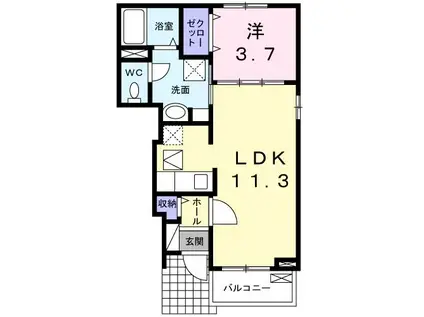 プリーマクラッセI(1LDK/1階)の間取り写真