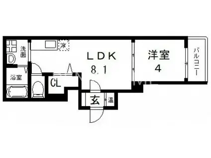 NEO SION(1LDK/1階)の間取り写真