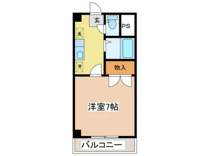 レジデンスK(1K/5階)の間取り写真