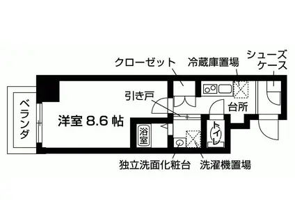 KCCフラット河原町(1K/7階)の間取り写真