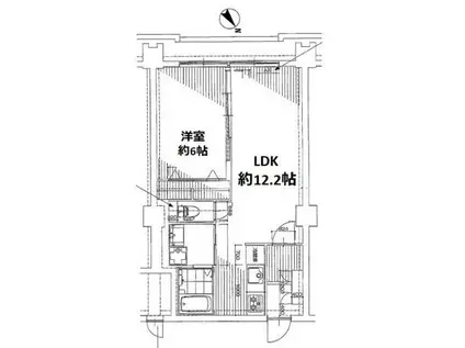メゾン松方(1LDK/1階)の間取り写真