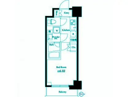 ハーモニーレジデンス武蔵小杉シャープ002(1K/2階)の間取り写真