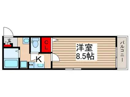 メゾンポラリス(1K/3階)の間取り写真