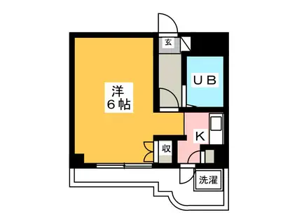 エルザス湘南II(1K/4階)の間取り写真