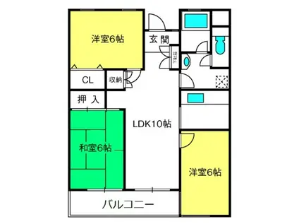 RJR与野(3LDK/2階)の間取り写真