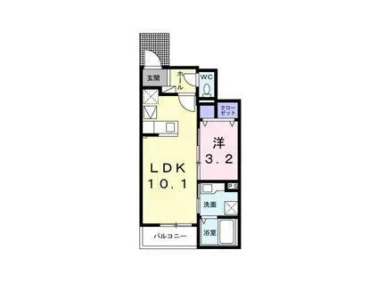 リジエール(1LDK/1階)の間取り写真