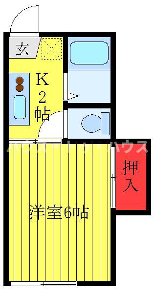 今野ハウス(1K/1階)の間取り写真