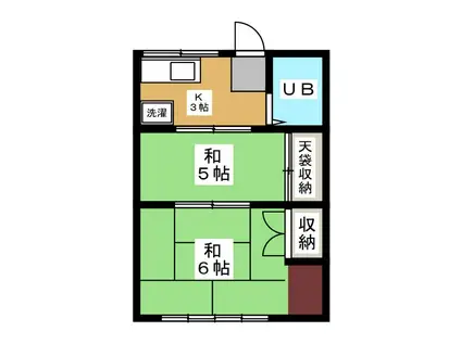 メゾントミタ(2K/2階)の間取り写真