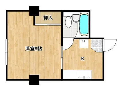 マンションゆまち(1K/3階)の間取り写真