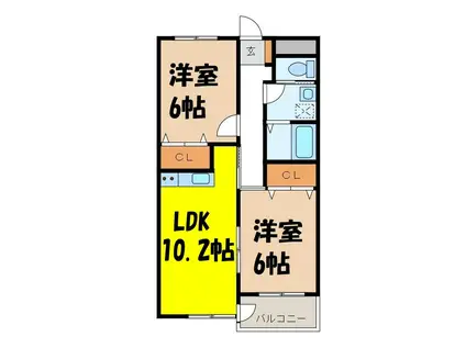 MK45(2LDK/4階)の間取り写真