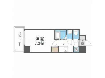 スペーシア江坂南金田(1K/2階)の間取り写真