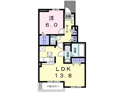 メルベージュ(1LDK/1階)の間取り写真