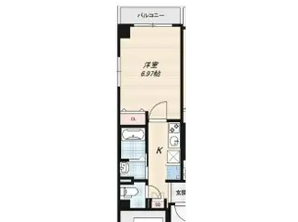 LUCIR西三国(1K/3階)の間取り写真