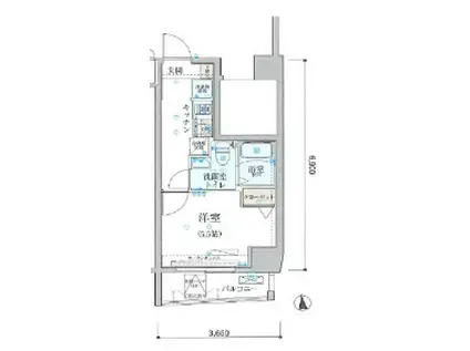 リヴシティ中野(1K/8階)の間取り写真