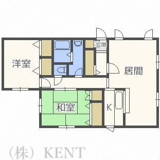 バティール宮の沢(2LDK/2階)の間取り写真