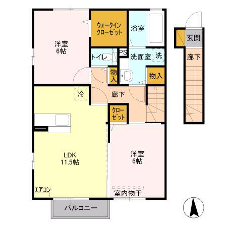 CASAII(2LDK/2階)の間取り写真