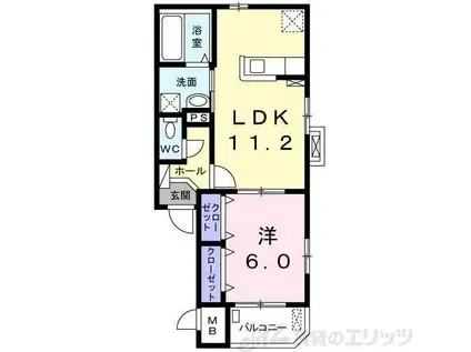 CASA ARIETTAII(1LDK/1階)の間取り写真