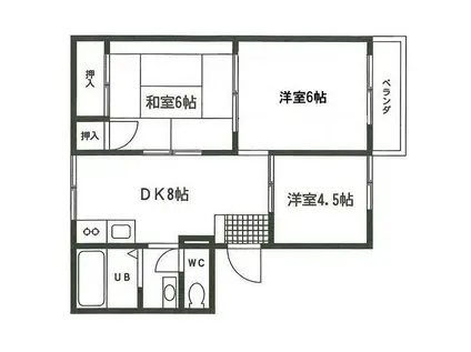 シャンポール(3DK/2階)の間取り写真