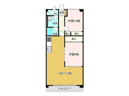 アステール(2LDK/5階)の間取り写真