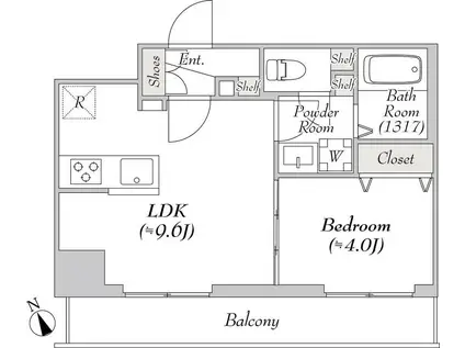 ルミーク根岸(1LDK/7階)の間取り写真
