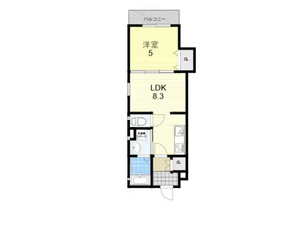 ラモーナ玉出東3(1LDK/3階)の間取り写真