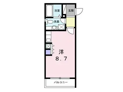 アーバンケティーズ(ワンルーム/1階)の間取り写真