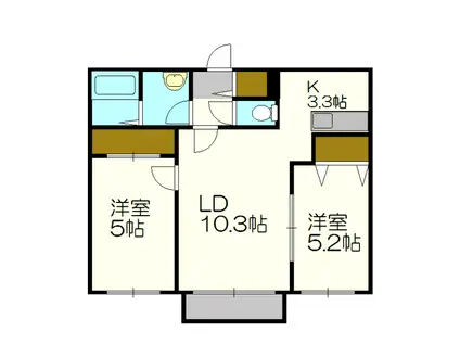 イーシティ栄通(2LDK/4階)の間取り写真