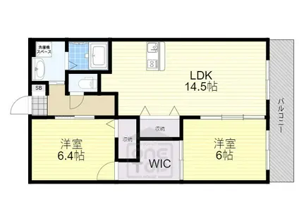 ビエント美奈原(2LDK/3階)の間取り写真