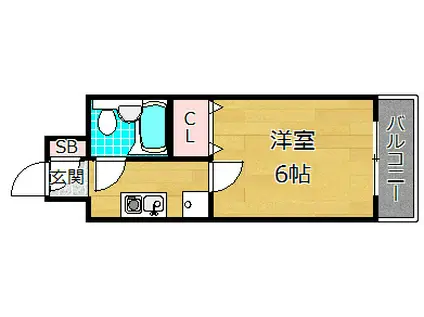 カパオプラザ(1K/3階)の間取り写真