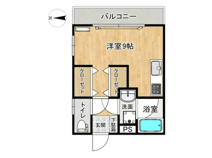 アトム7(ワンルーム/2階)の間取り写真