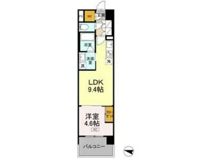 ロイヤルパークス仙台青葉通(1LDK/3階)の間取り写真