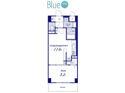 LUANA湘南(1LDK/4階)の間取り写真