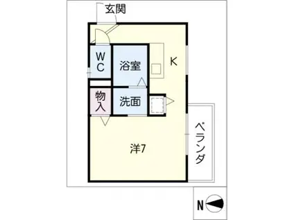 T・CASA(ワンルーム/3階)の間取り写真