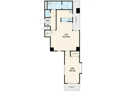 パルウィッシュ弘明寺(1LDK/4階)の間取り写真