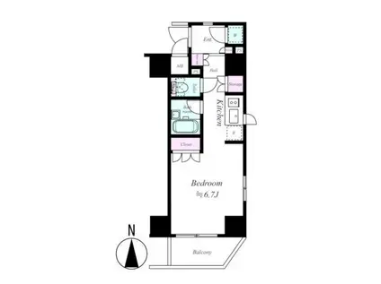 ガリシアヒルズ西麻布イースト(ワンルーム/6階)の間取り写真